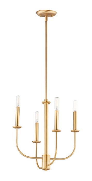 Maxim 10324SBR Four Light Chandelier, Satin Brass