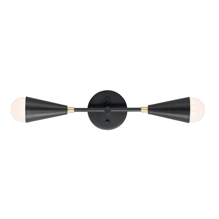 Maxim 11262BKSBR Two Light Wall Sconce, Black / Satin Brass
