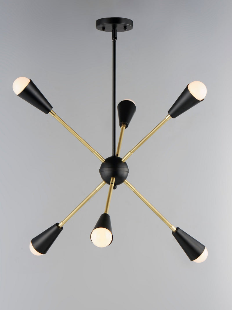 Maxim 11266BKSBR/BUL LED Pendant, Black / Satin Brass