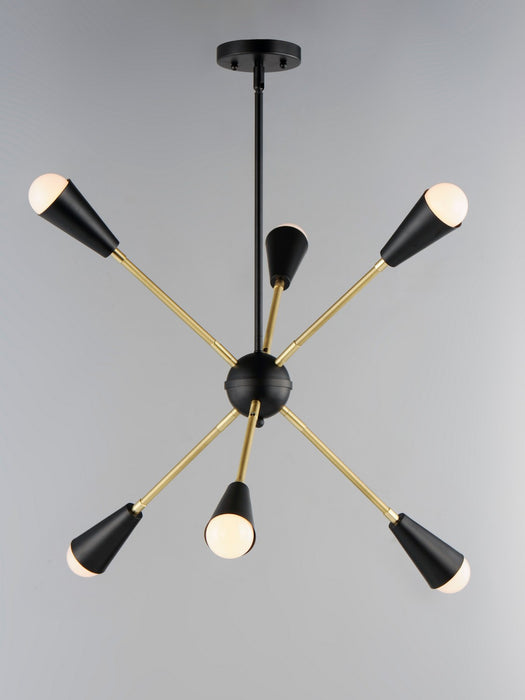 Maxim 11266BKSBR/BUL LED Pendant, Black / Satin Brass