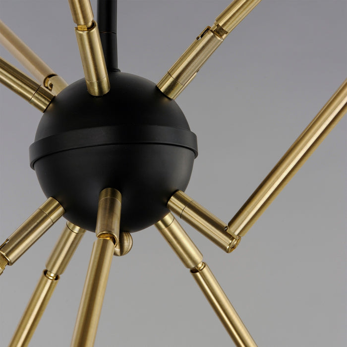 Maxim 11268BKSBR Ten Light Pendant, Black / Satin Brass