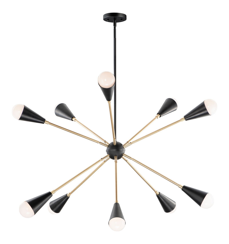 Maxim 11268BKSBR Ten Light Pendant, Black / Satin Brass