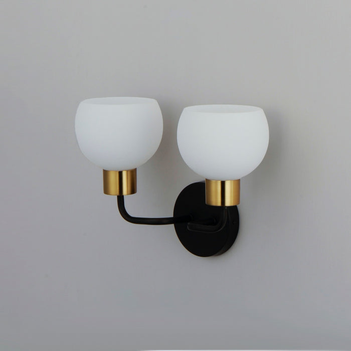 Maxim 11272SWBZSBR Two Light Wall Sconce, Bronze / Satin Brass