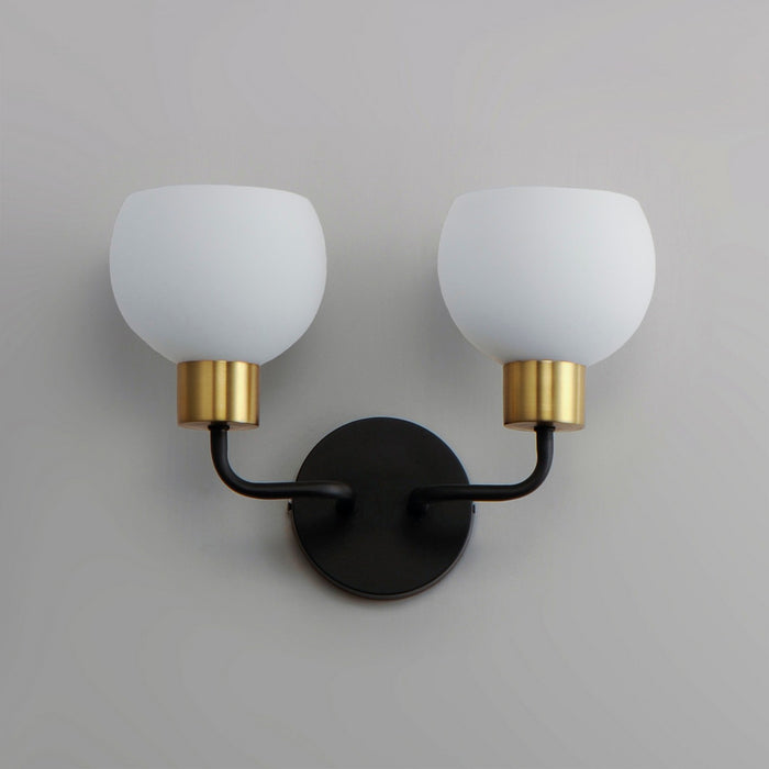 Maxim 11272SWBZSBR Two Light Wall Sconce, Bronze / Satin Brass