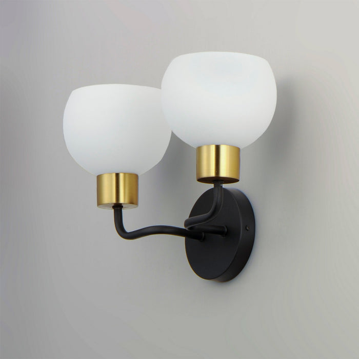 Maxim 11272SWBZSBR Two Light Wall Sconce, Bronze / Satin Brass
