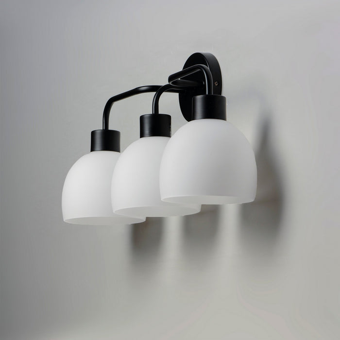 Maxim 11273SWBK Three Light Bath Vanity, Black