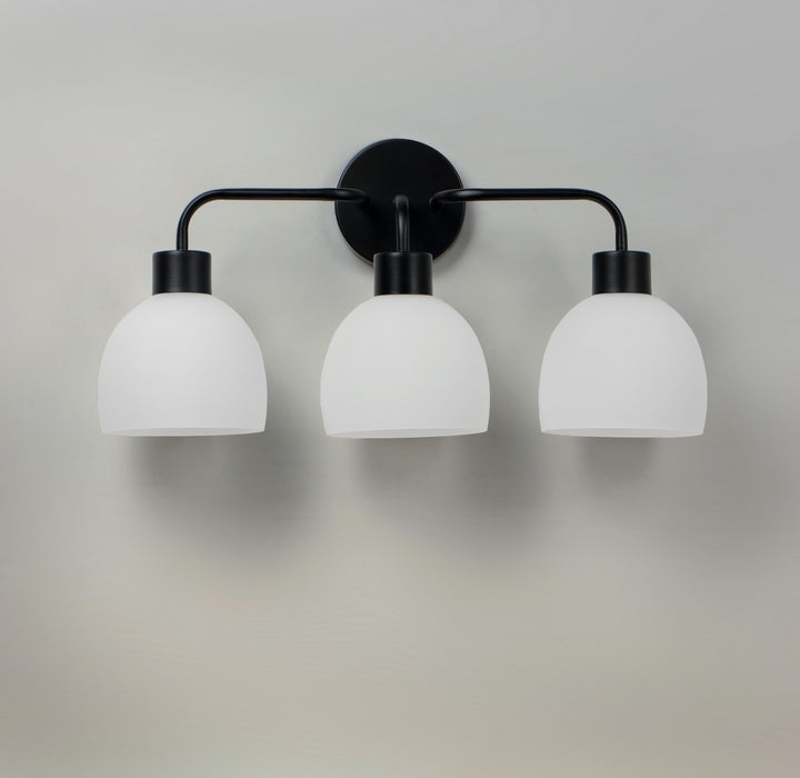 Maxim 11273SWBK Three Light Bath Vanity, Black