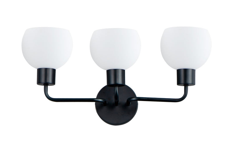 Maxim 11273SWBK Three Light Bath Vanity, Black