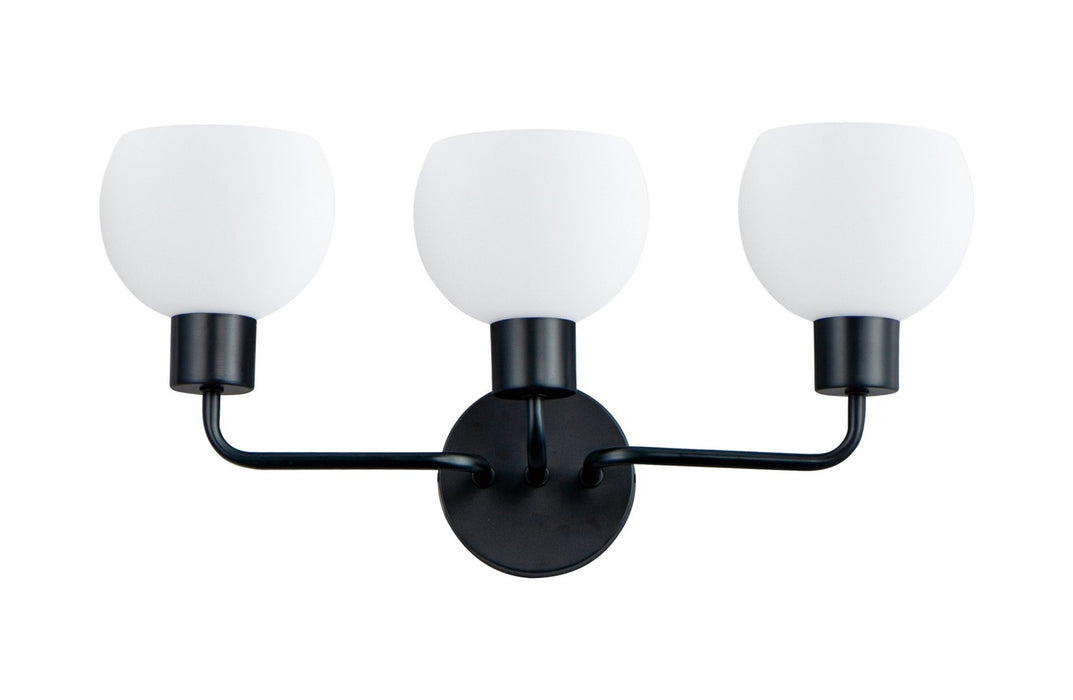 Maxim 11273SWBK Three Light Bath Vanity, Black