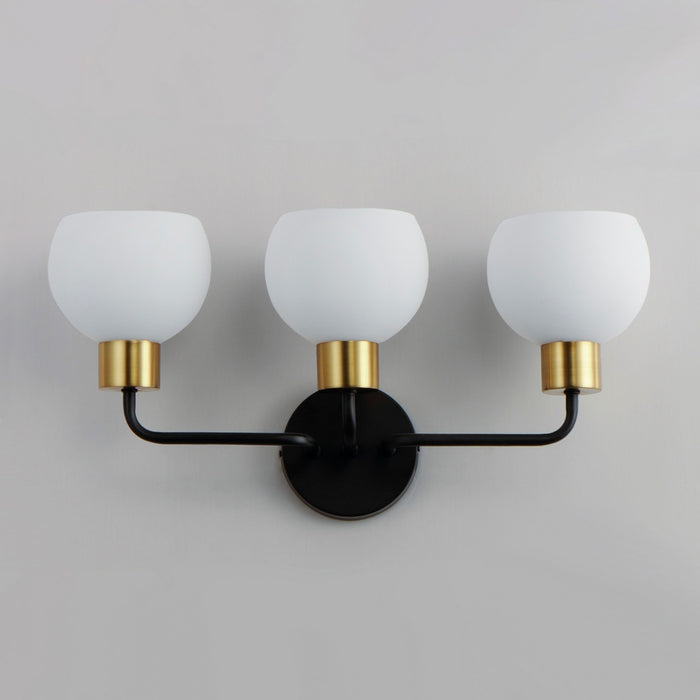 Maxim 11273SWBZSBR Three Light Bath Vanity, Bronze / Satin Brass