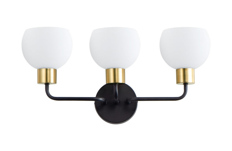 Maxim 11273SWBZSBR Three Light Bath Vanity, Bronze / Satin Brass