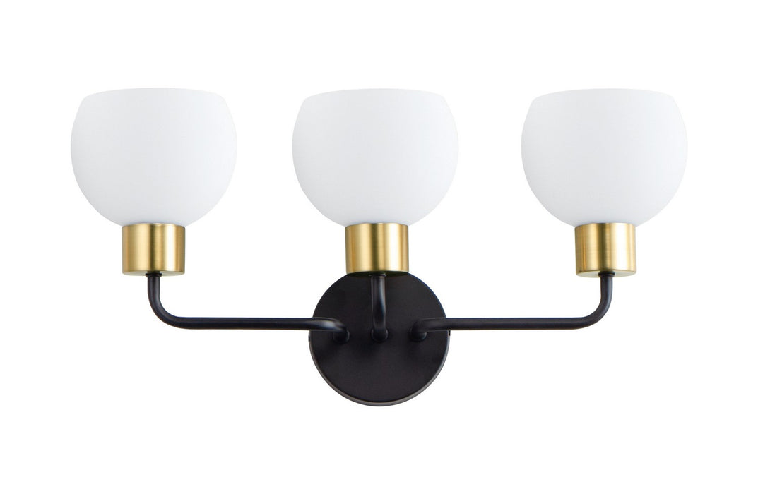 Maxim 11273SWBZSBR Three Light Bath Vanity, Bronze / Satin Brass