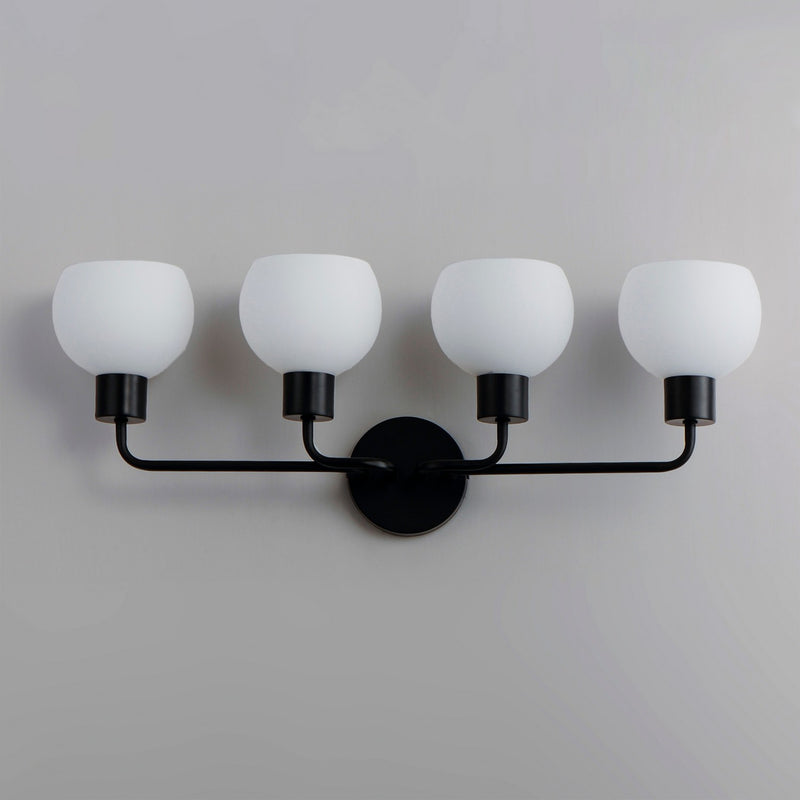 Maxim 11274SWBK Four Light Bath Vanity, Black