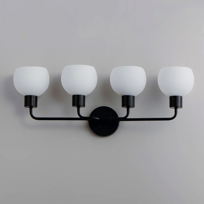 Maxim 11274SWBK Four Light Bath Vanity, Black