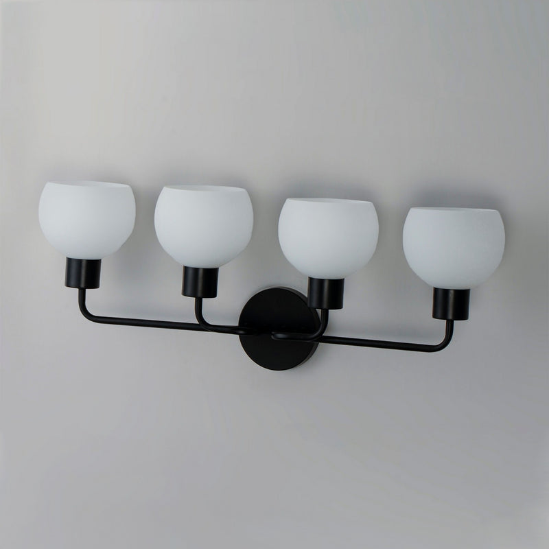 Maxim 11274SWBK Four Light Bath Vanity, Black