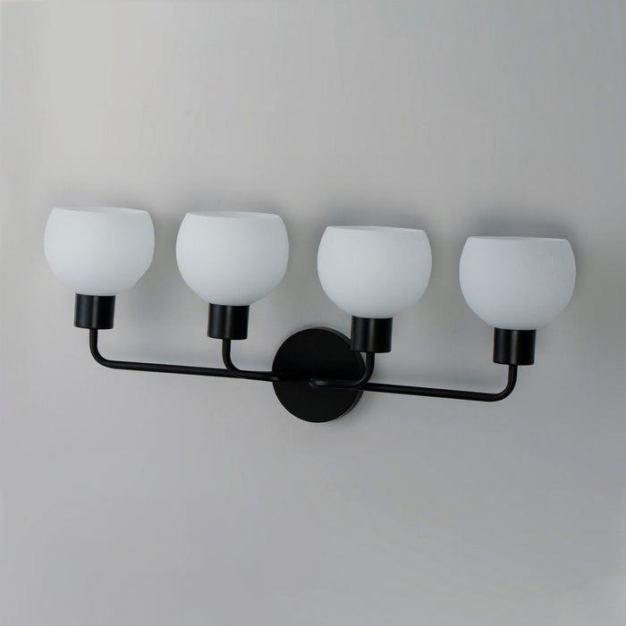 Maxim 11274SWBK Four Light Bath Vanity, Black