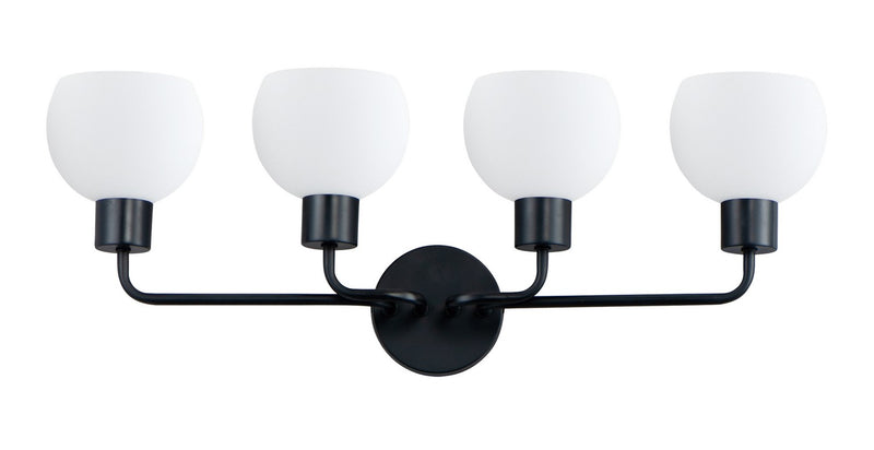 Maxim 11274SWBK Four Light Bath Vanity, Black
