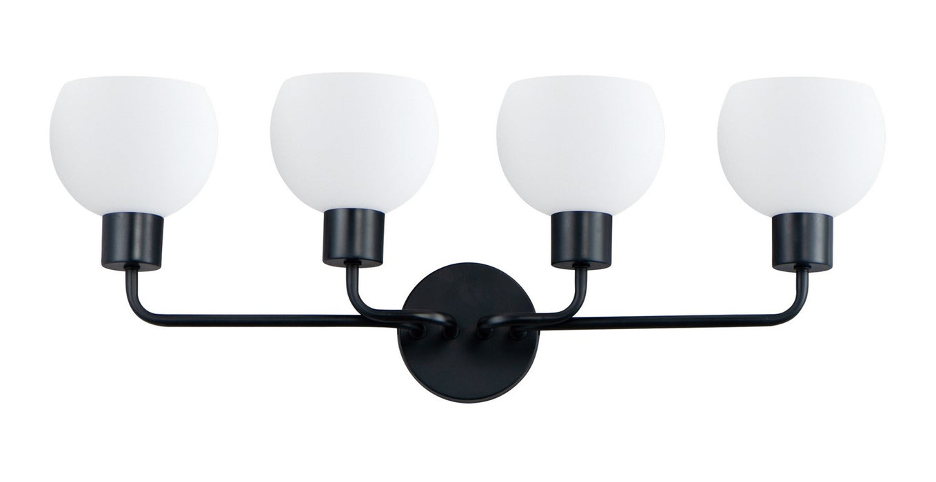 Maxim 11274SWBK Four Light Bath Vanity, Black