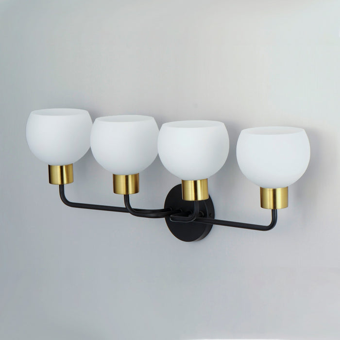 Maxim 11274SWBZSBR Four Light Bath Vanity, Bronze / Satin Brass