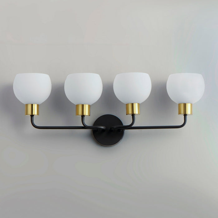 Maxim 11274SWBZSBR Four Light Bath Vanity, Bronze / Satin Brass