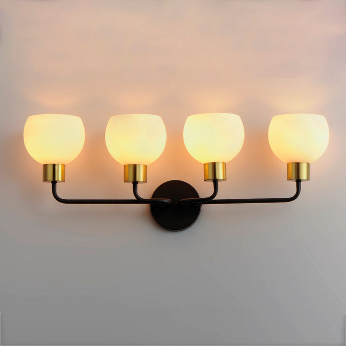 Maxim 11274SWBZSBR Four Light Bath Vanity, Bronze / Satin Brass