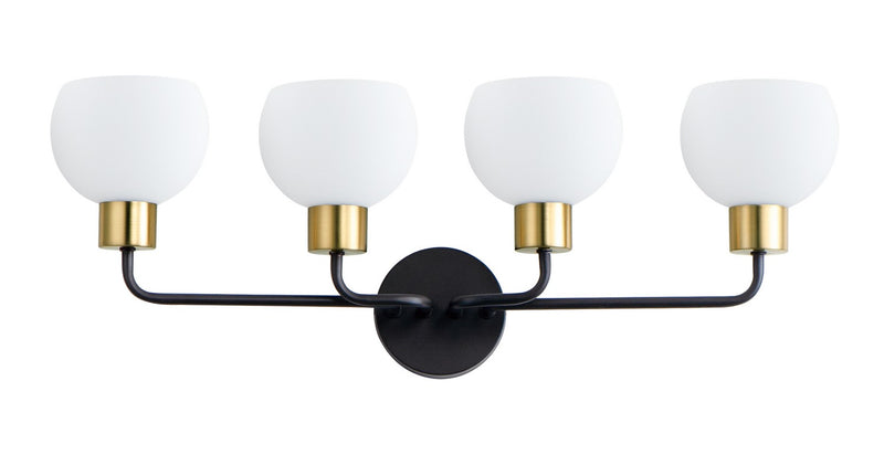 Maxim 11274SWBZSBR Four Light Bath Vanity, Bronze / Satin Brass