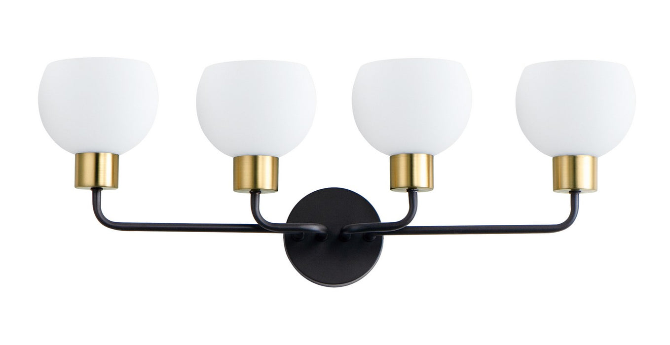 Maxim 11274SWBZSBR Four Light Bath Vanity, Bronze / Satin Brass