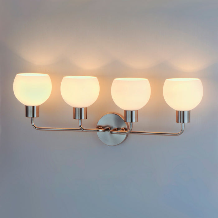 Maxim 11274SWSN Four Light Bath Vanity, Satin Nickel