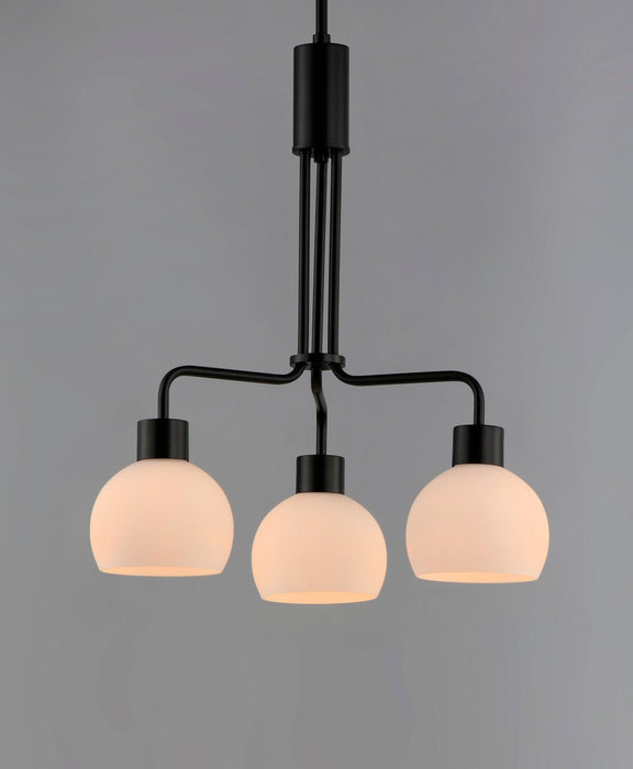 Maxim 11276SWBK Three Light Chandelier, Black