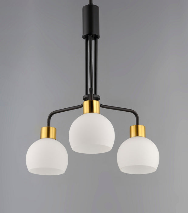 Maxim 11276SWBZSBR Three Light Chandelier, Bronze / Satin Brass