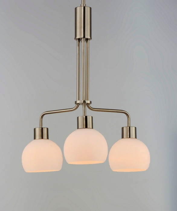 Maxim 11276SWSN Three Light Chandelier, Satin Nickel