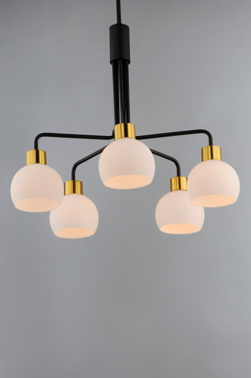 Maxim 11277SWBZSBR Five Light Chandelier, Bronze / Satin Brass