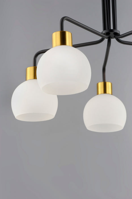 Maxim 11277SWBZSBR Five Light Chandelier, Bronze / Satin Brass