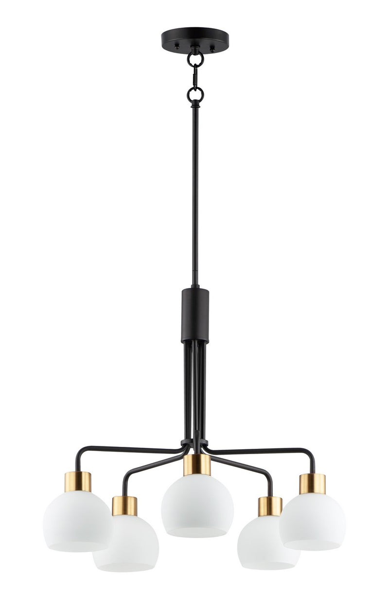 Maxim 11277SWBZSBR Five Light Chandelier, Bronze / Satin Brass