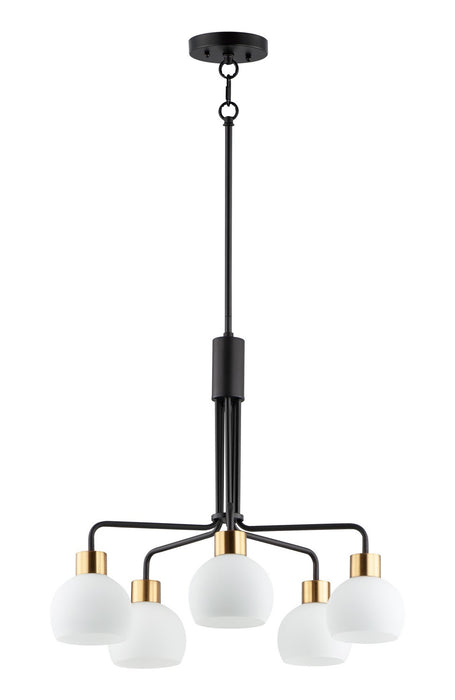 Maxim 11277SWBZSBR Five Light Chandelier, Bronze / Satin Brass
