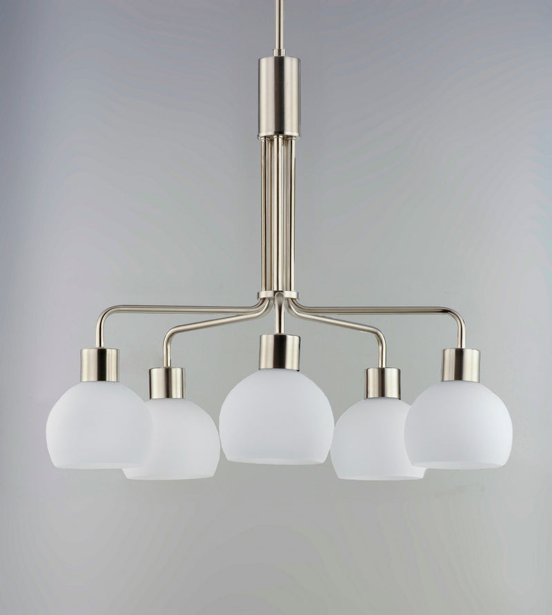 Maxim 11277SWSN Five Light Chandelier, Satin Nickel