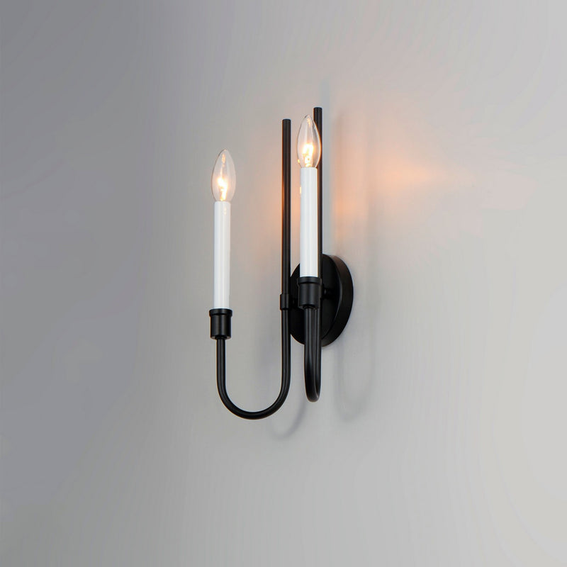 Maxim 11282BK Two Light Wall Sconce, Black