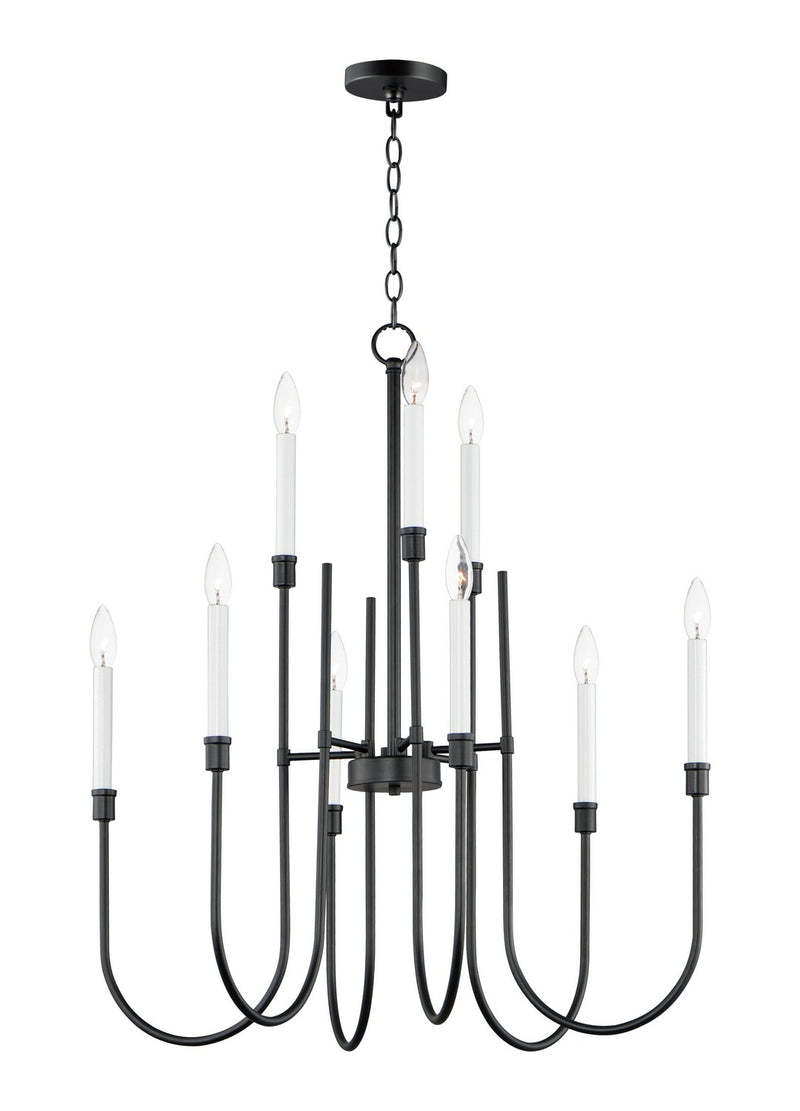 Maxim 11289BK Nine Light Chandelier, Black