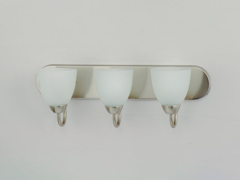 Maxim 11383FTSN Three Light Bath Vanity, Satin Nickel