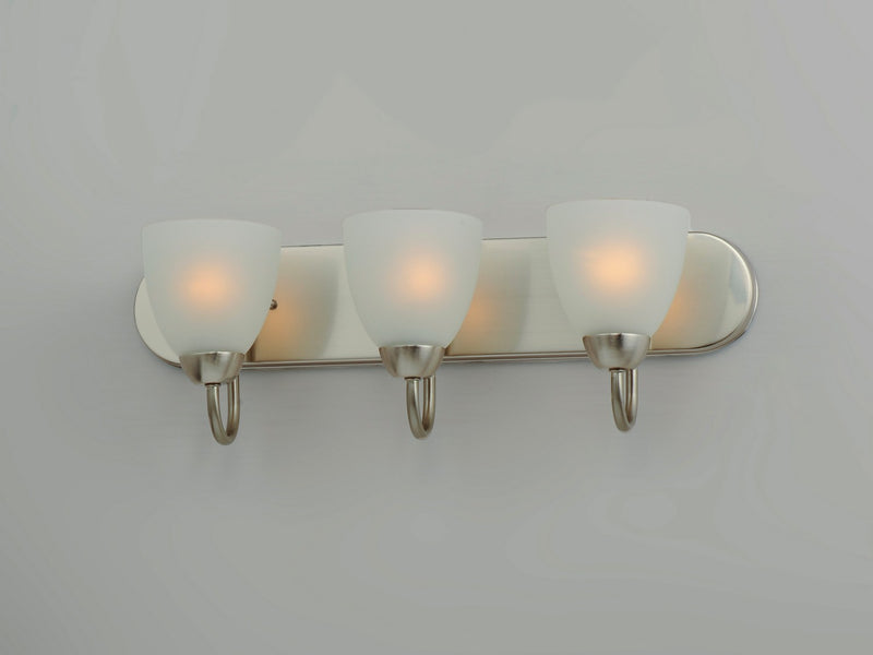Maxim 11383FTSN Three Light Bath Vanity, Satin Nickel
