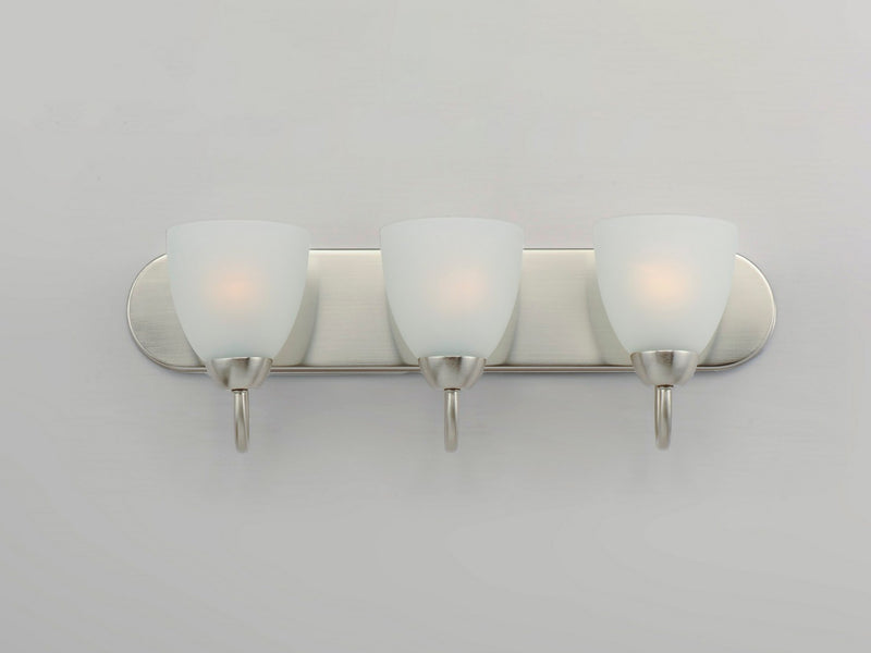 Maxim 11383FTSN Three Light Bath Vanity, Satin Nickel