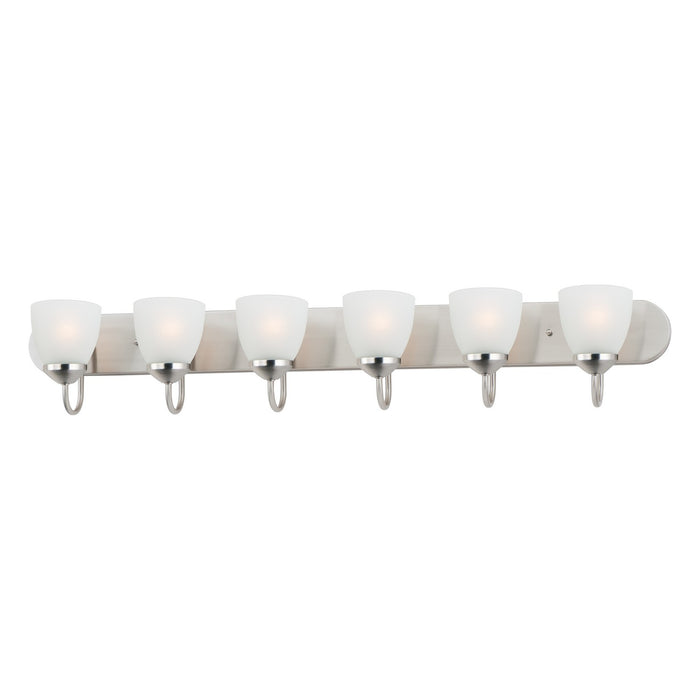 Maxim 11386FTSN Six Light Bath Vanity, Satin Nickel