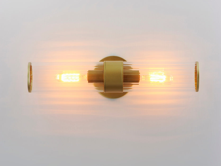 Maxim 11472CRSBR Two Light Wall Sconce, Satin Brass