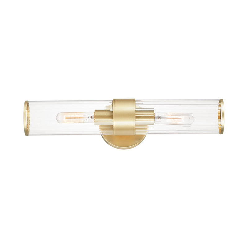 Maxim 11472CRSBR Two Light Wall Sconce, Satin Brass