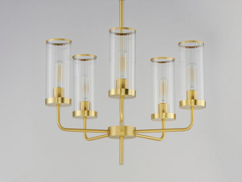 Maxim 11475CRSBR Five Light Chandelier, Satin Brass