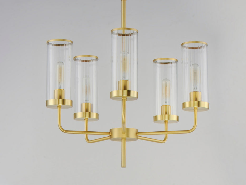 Maxim 11475CRSBR Five Light Chandelier, Satin Brass