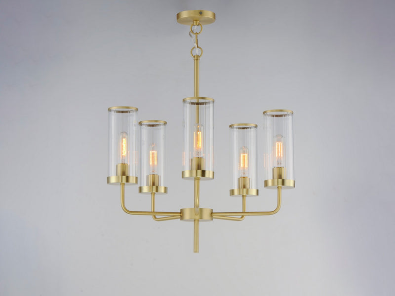 Maxim 11475CRSBR Five Light Chandelier, Satin Brass