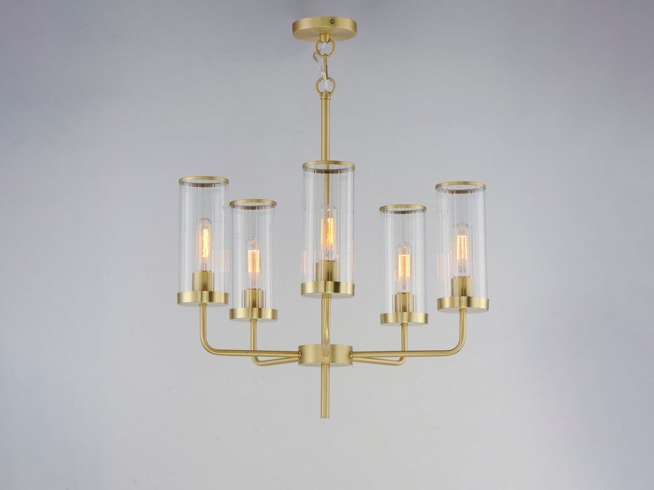 Maxim 11475CRSBR Five Light Chandelier, Satin Brass