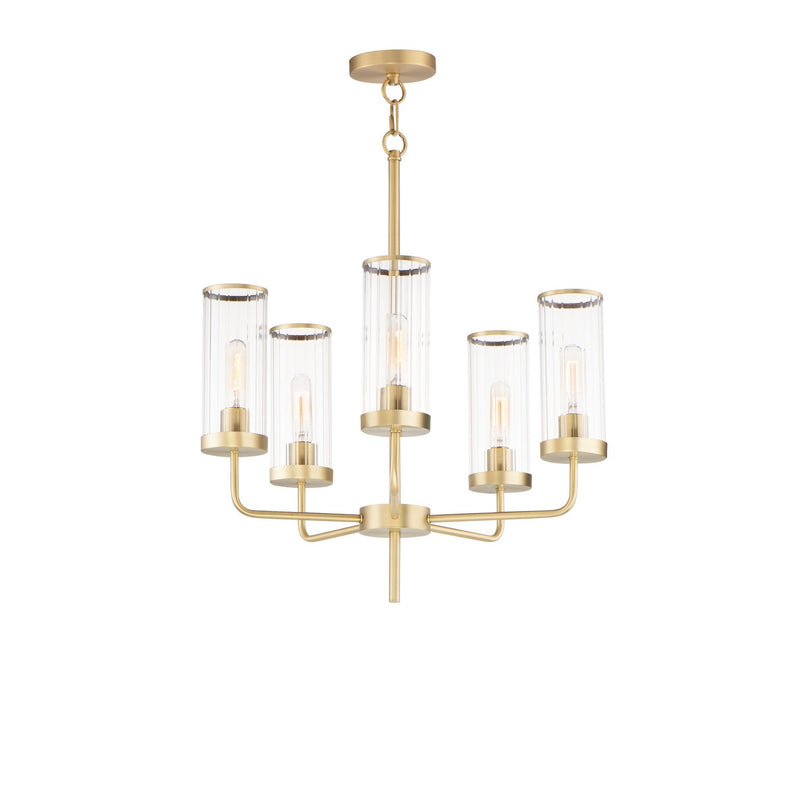 Maxim 11475CRSBR Five Light Chandelier, Satin Brass