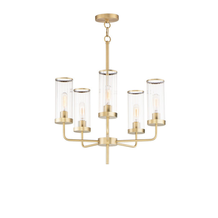Maxim 11475CRSBR Five Light Chandelier, Satin Brass